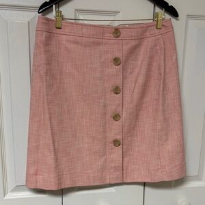 Ann Taylor Pink A-Line Skirt with Button Detail